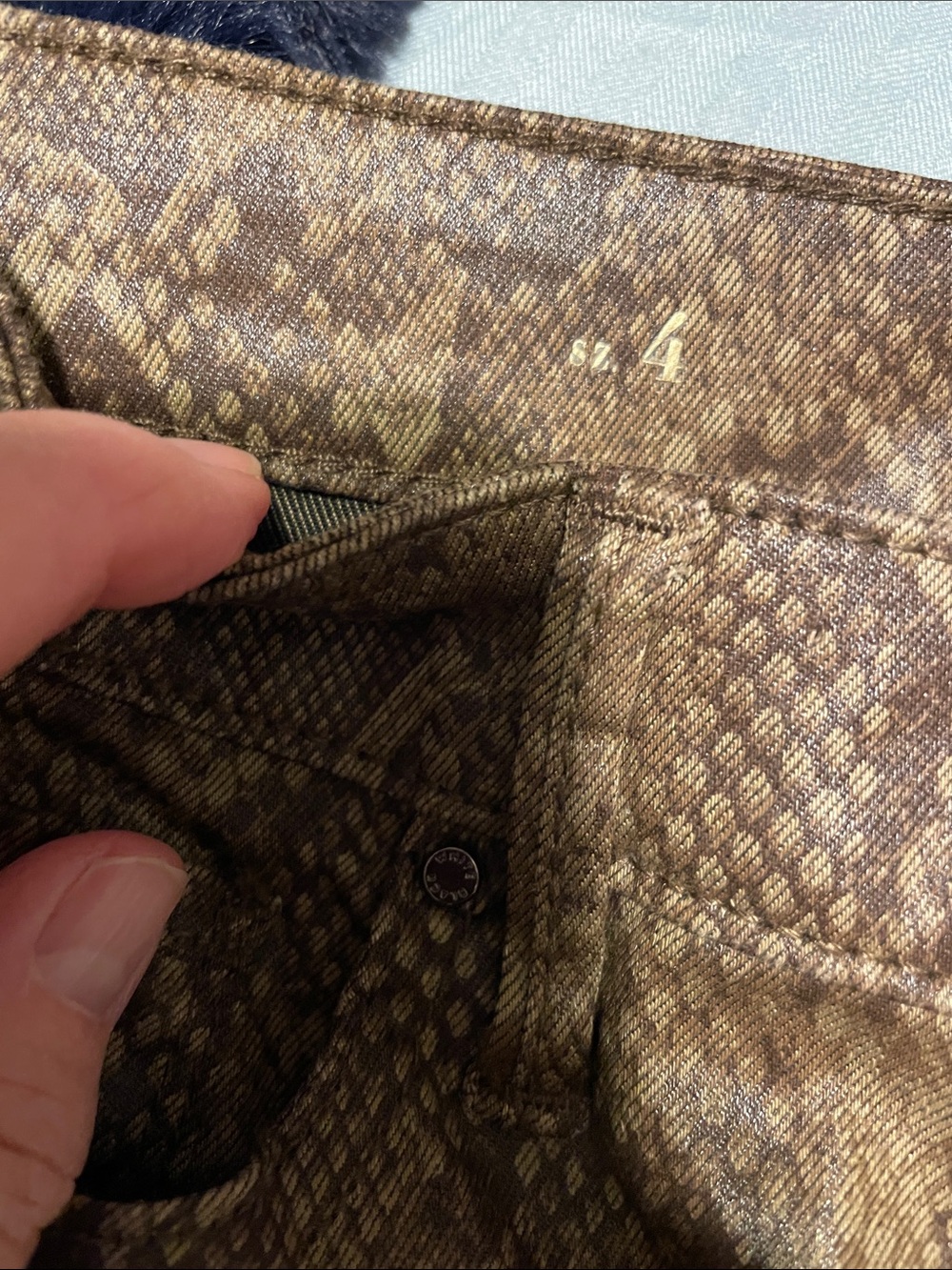 White House Black Market Brown Snake-Print Skinny Pants - Picture 8 of 9